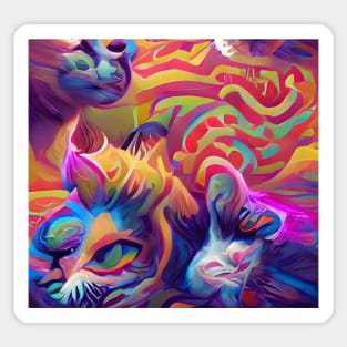 Psychedelic Cat Sticker